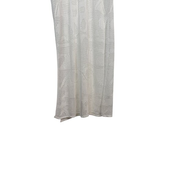 Boho Gypsy Beach White Goddess Maxi Crochet V-Neck Cover-up - Picture 9 of 10